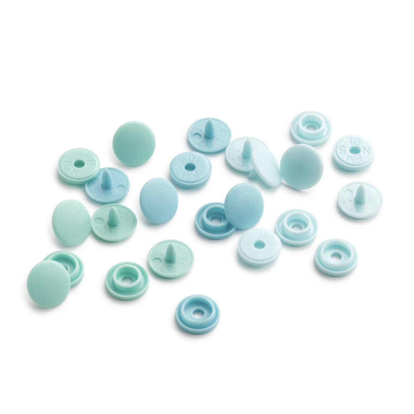 Plastic snaps Color Snaps Mini - menthol shades - Ø9 mm - 36 pcs /Prym Love