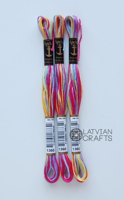 Embroidery thread Anchor Stranded Cotton multicolor, 100% cotton, 8m, #01360