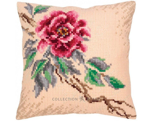 Pillow "Gentle Peony" - embroidery kit /Collection d' Art/ 40x40 cm