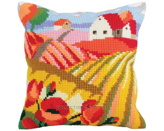 Pillow "Poppy Field" - embroidery kit /Collection d' Art/ 40x40 cm