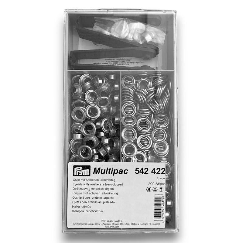 Gredzeni ar aizmugurējo plāksnīti un instrumentu 200 gab 8mm /sudraba krāsā