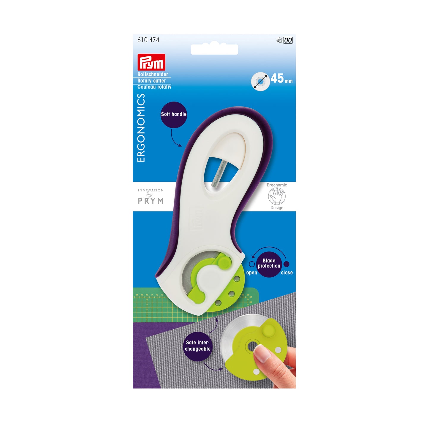 Rotējošs griezējs Ergonomics - 45mm /Prym - Noliktavas izpārdošana!
