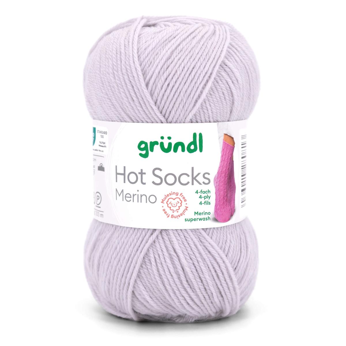 Hot Socks Merino /Gründl/ 4-diegu zeķu dzija 50g #11 "Gaiši pelēks"