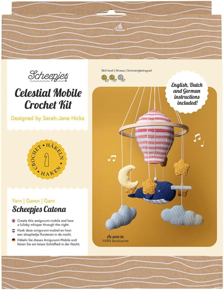 Scheepjes Celestial Mobile Crochet Kit / Karuselis bērna gultiņai tamborēšanas komplekts, ENG