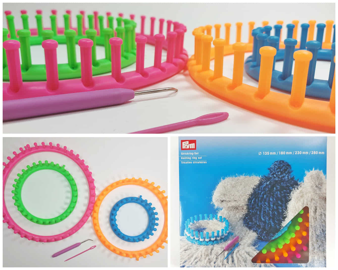 Plastmasas riņķu komplekts adīšanai / tapošanai