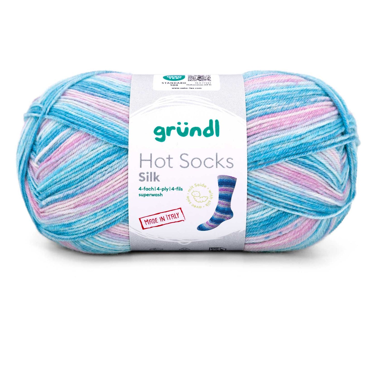 Hot Socks SILK 2026 /Gründl/ 4-diegu zeķu dzija 100g #06