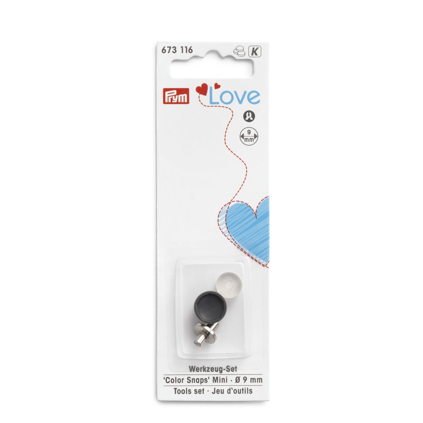 Universal tip for pressing Mini plastic snap buttons Ø 9mm /Prym Love