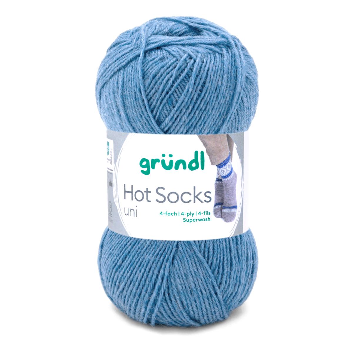 Hot Socks UNI 50 /Gründl/ 4-diegu zeķu dzija 50g #56 "Tirkīzzils"