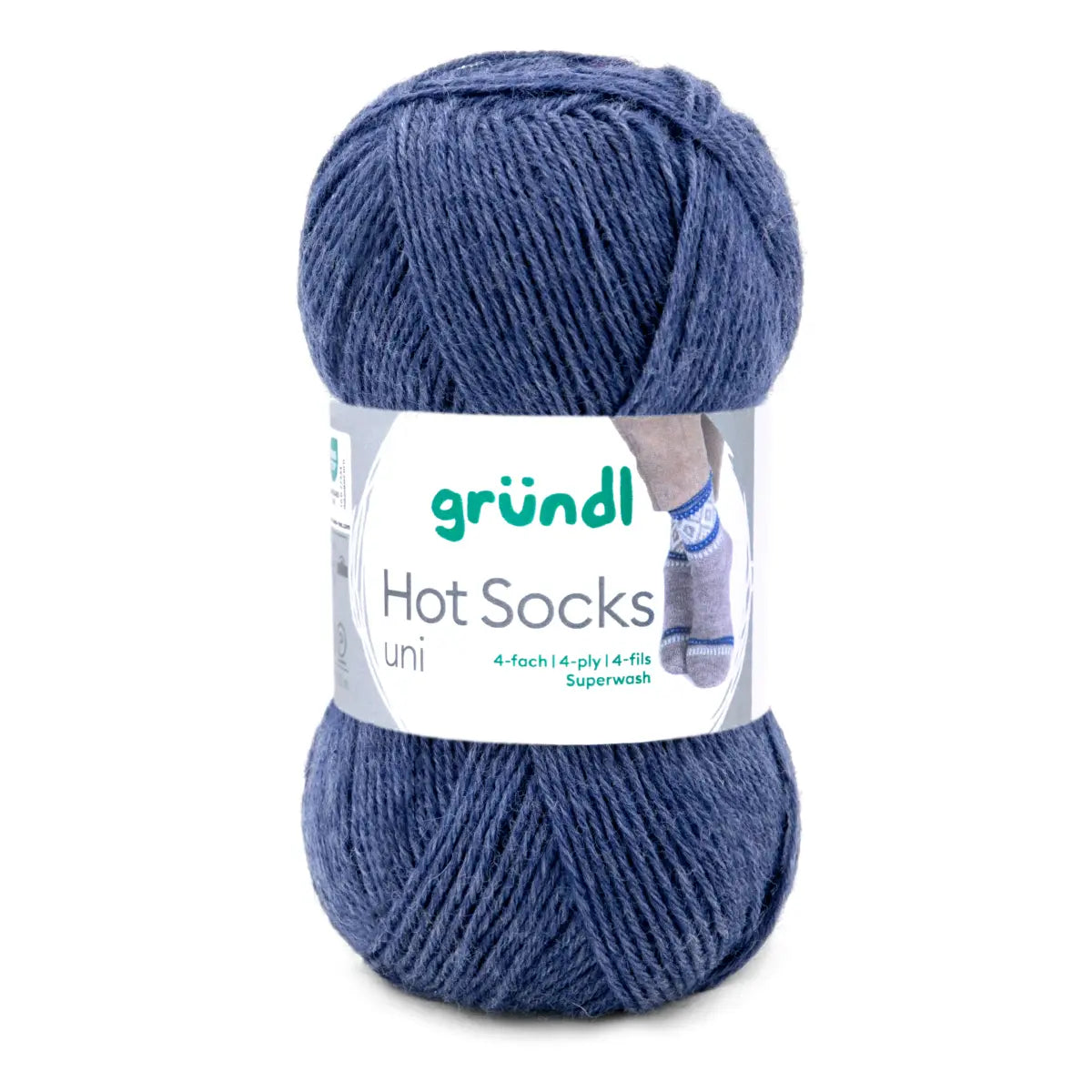 Hot Socks UNI 50 /Gründl/ 4-diegu zeķu dzija 50g #59 "Merserizēta Džinss"