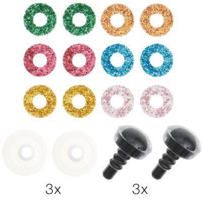 Acis rotaļlietām ar spīduma efektu /Rico Design/ 9mm / 6 krāsas