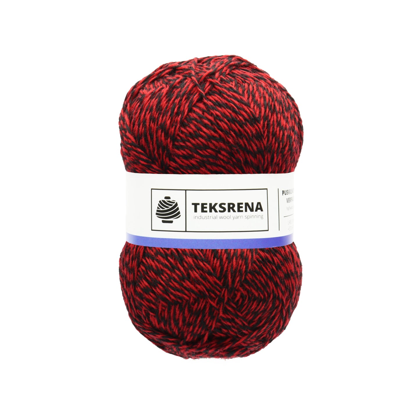 Nm 7/2 vilna/poliesters 80%/20% /Teksrena/ #860 "Sarkans ar melnu"