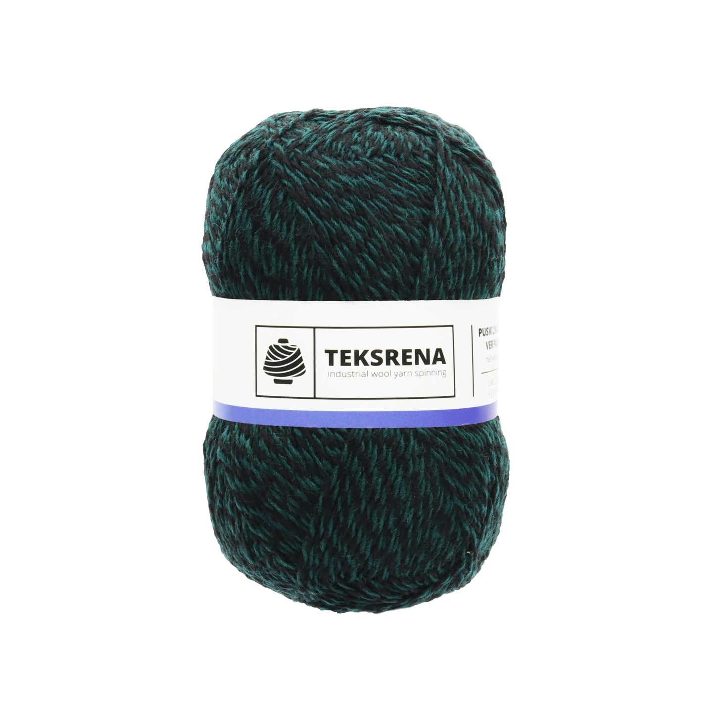 Nm 7/2 vilna/poliesters 80%/20% /Teksrena/ #870 "Zaļš ar melnu"