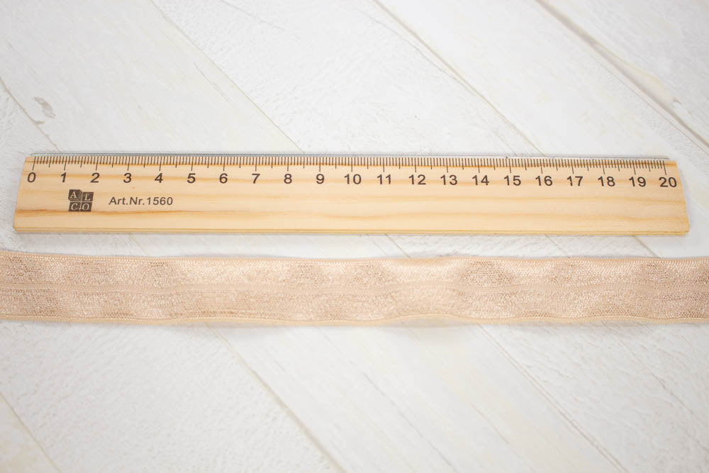 Gumija ar locījumu 20mm - Bēša - Noliktavas izpārdošana!
