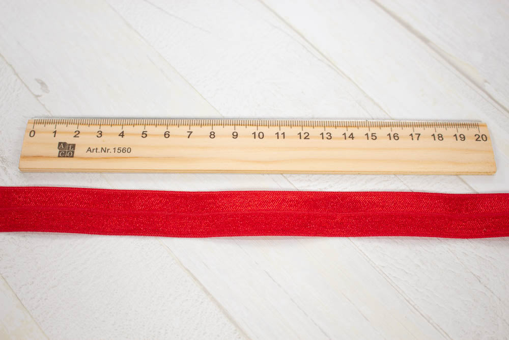 Gumija ar locījumu 20mm - Sarkana - Noliktavas izpārdošana!