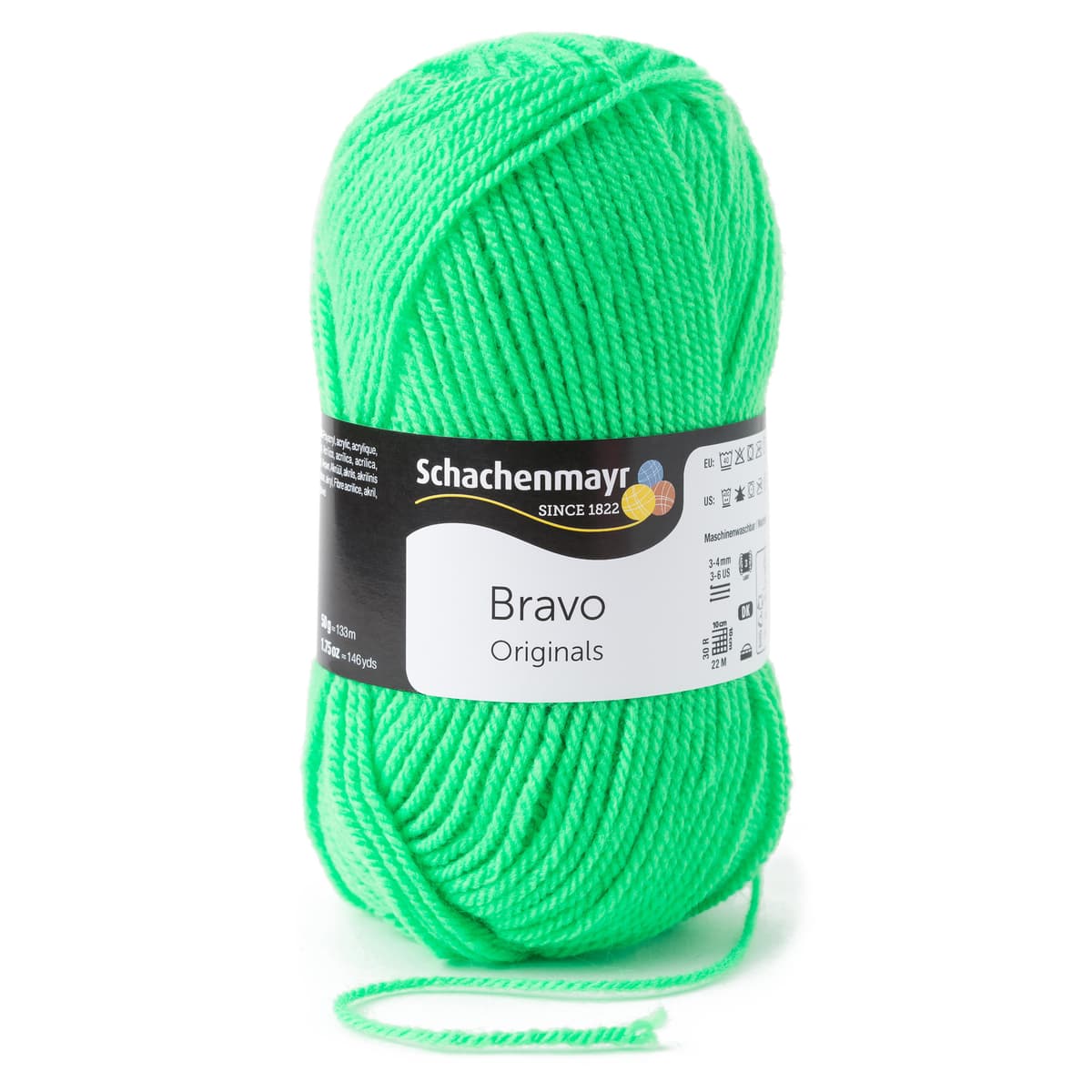 Bravo /Schachenmayr/ 50g #08233 "Neona zaļš"