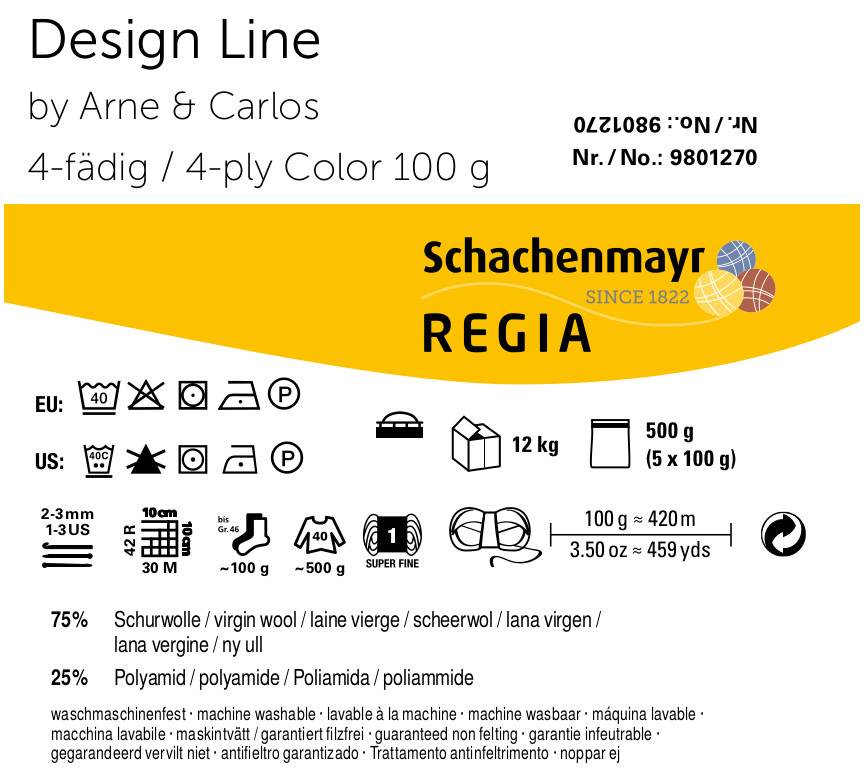 Regia 4-diegu Design Line by Arne & Carlos 100g #03858 "Miron"
