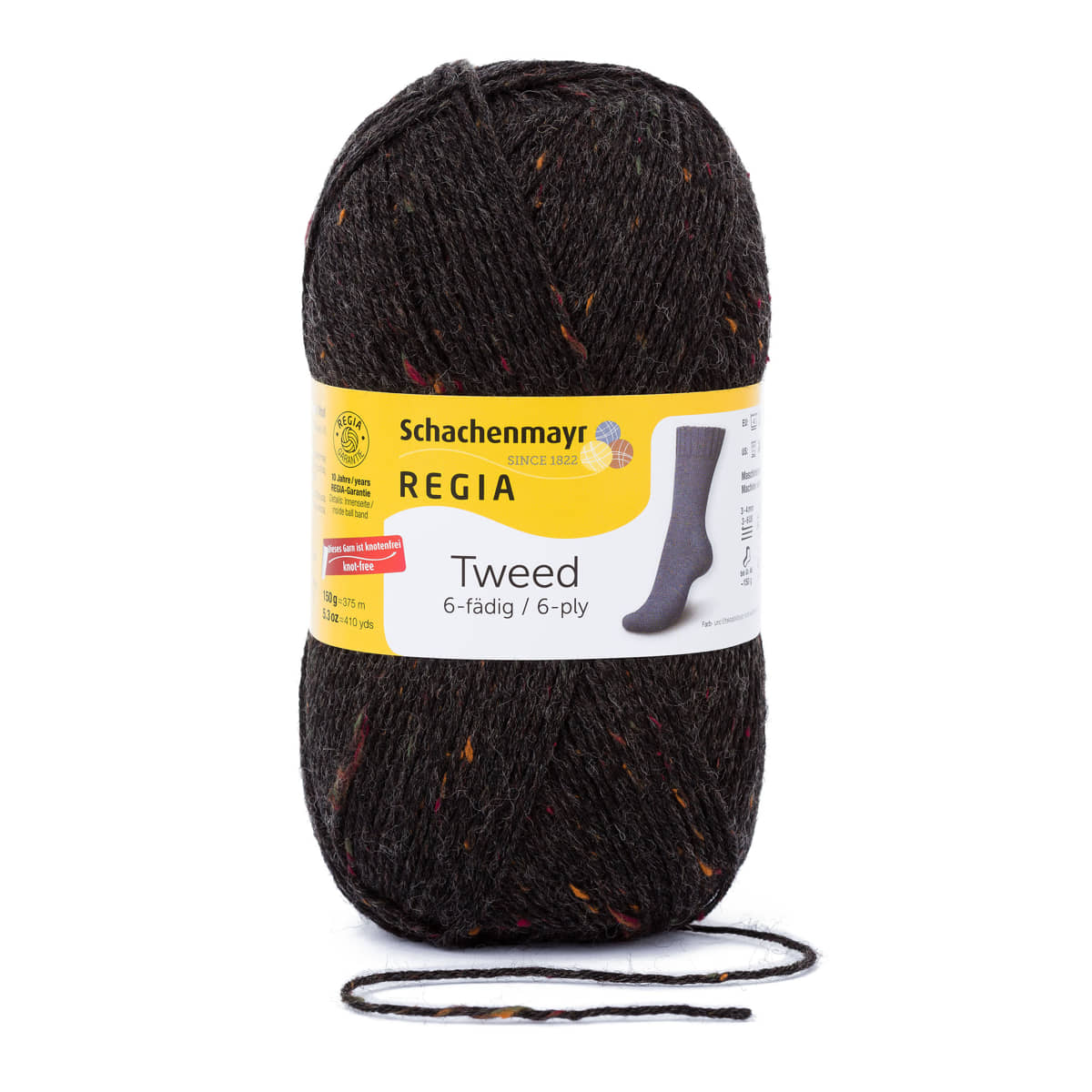 Regia 6-diegu Tweed 150g #00098 "Antracīta tvīds"