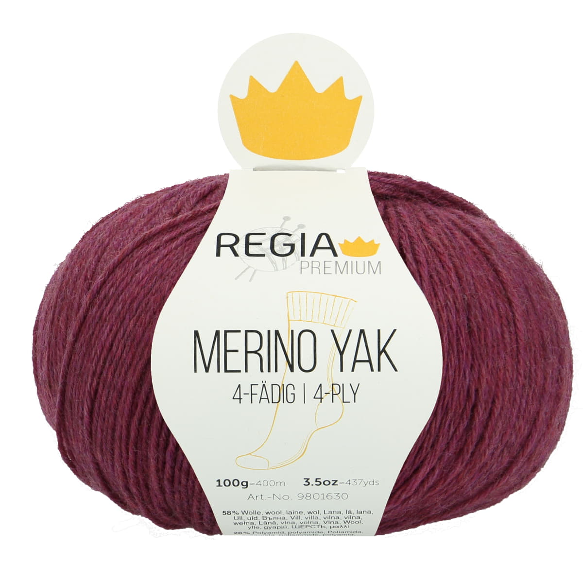 Regia Premium 4-diegu Merino Yak 100g #07517 "Avene"