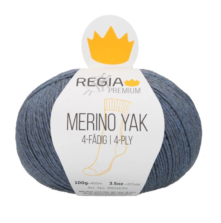 Regia Premium 4-diegu Merino Yak 100g #07523 "Džinsu merģelis"