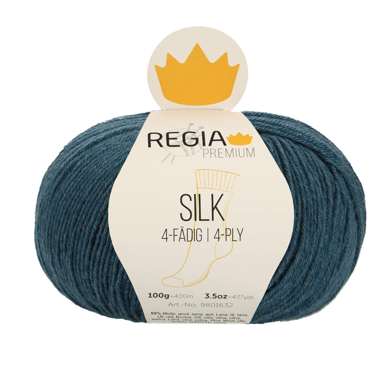 Regia Premium 4-diegu Silk 100g #00065 "Zilganzaļa"