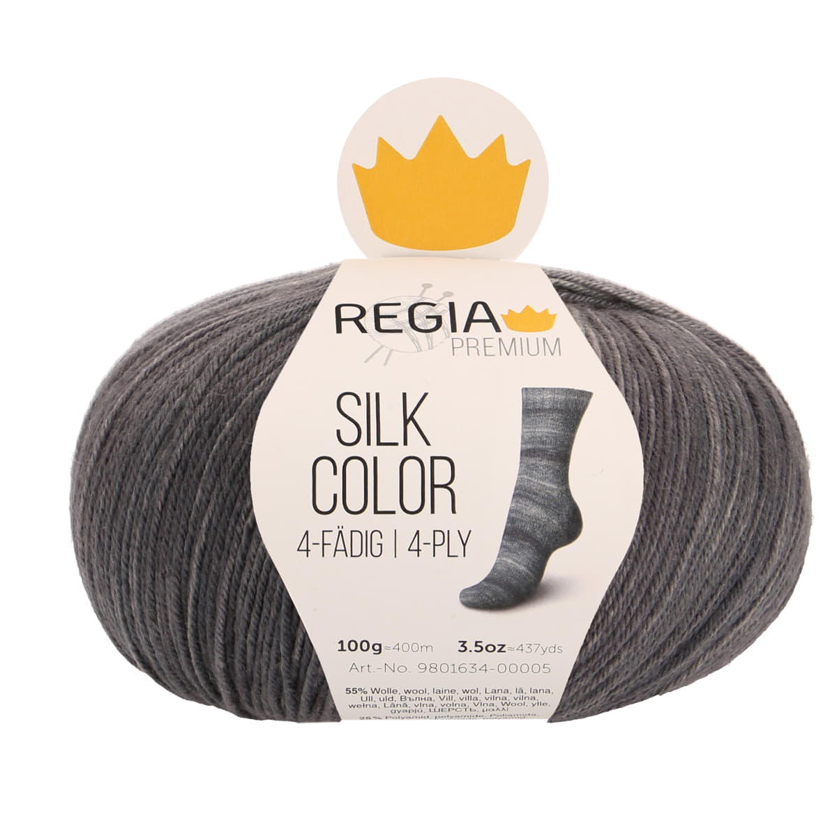 Regia Premium 4-diegu Silk color 100g #00099 "Melns"