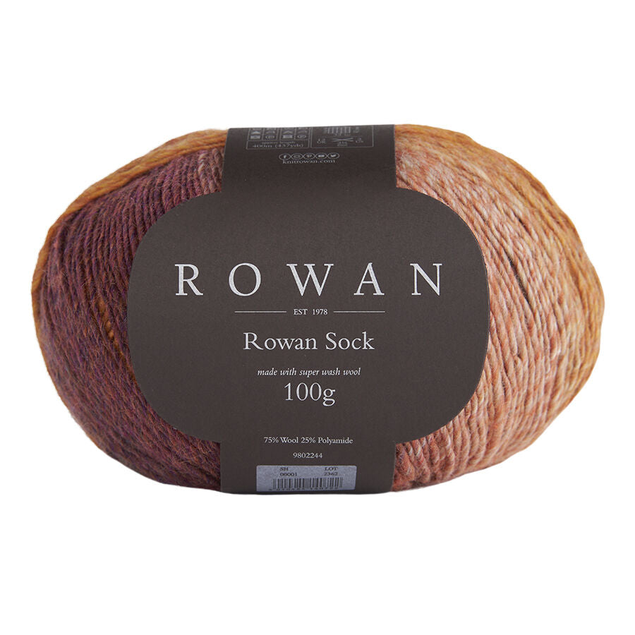 Rowan Sock color, 100g #00001 "Gemstone"