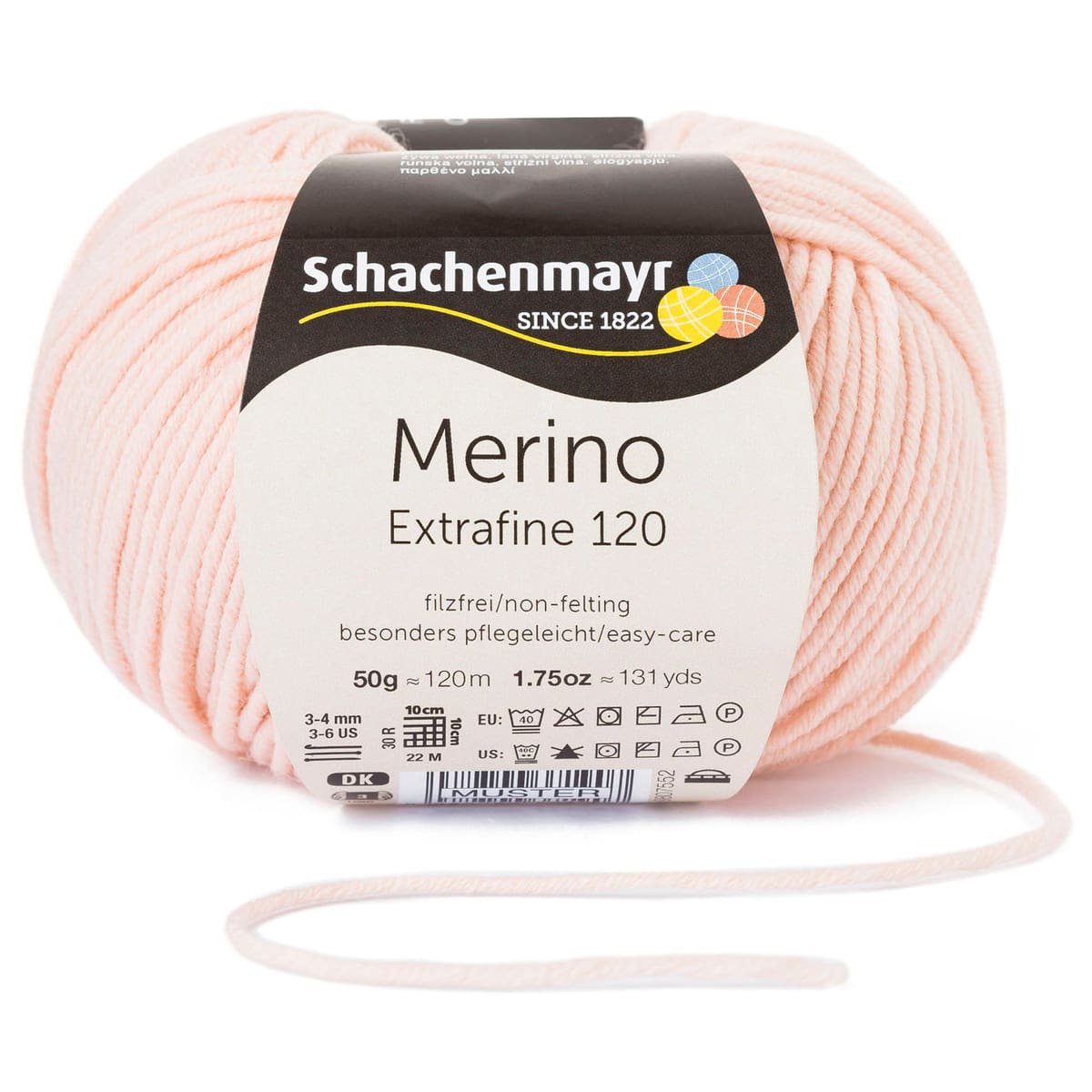 Merino Extrafine 120 /Schachenmayr/ 50g #00124 "Krāsa"