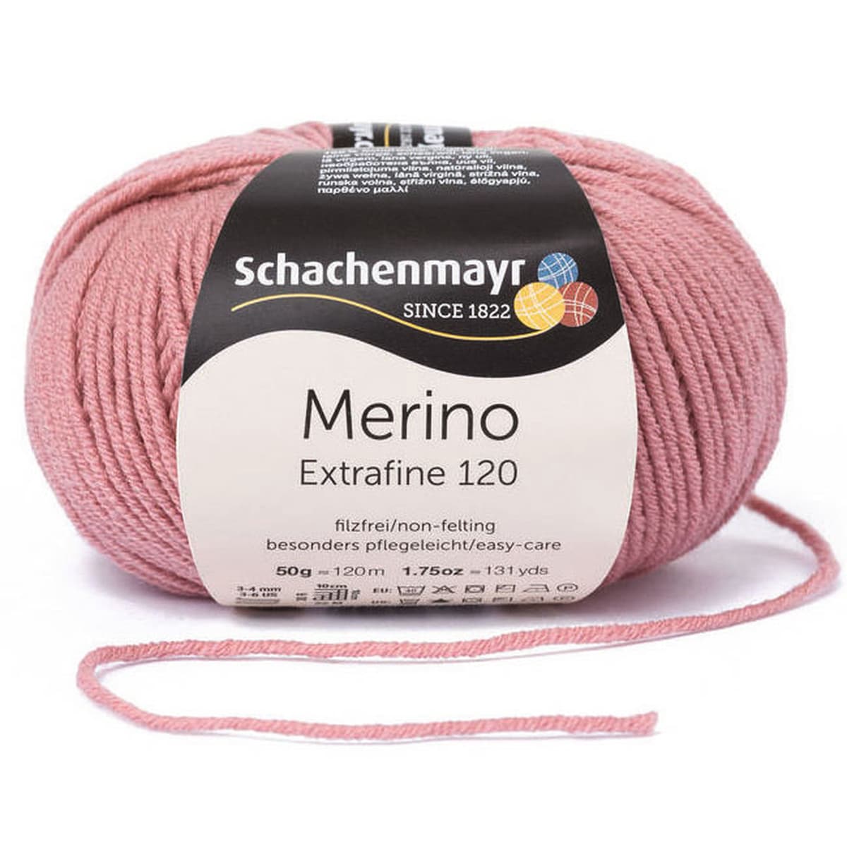 Merino Extrafine 120 /Schachenmayr/ 50g #00129 "Rožaini sārts"