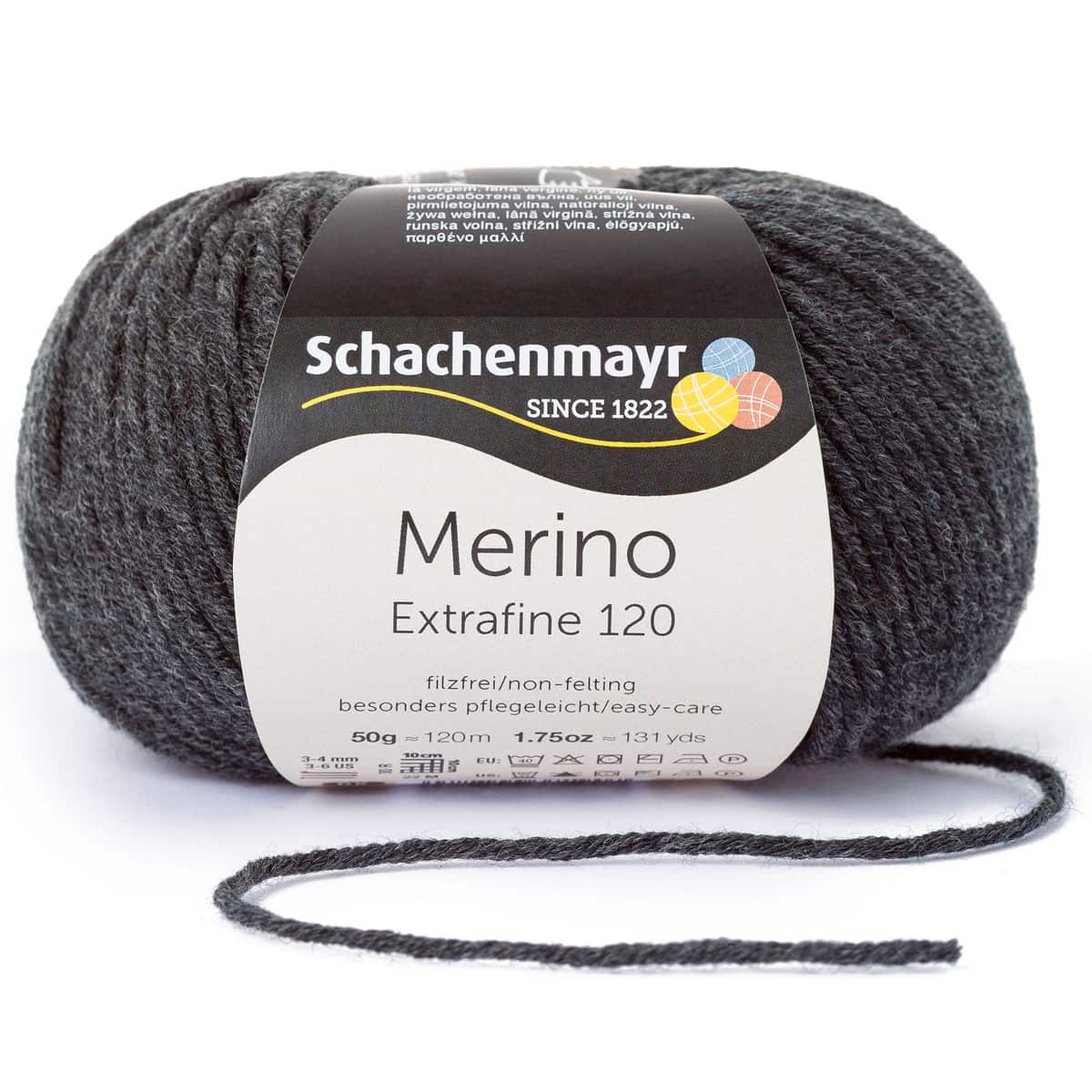 Merino Extrafine 120 /Schachenmayr/ 50g #00198 "Anthracite meliert"