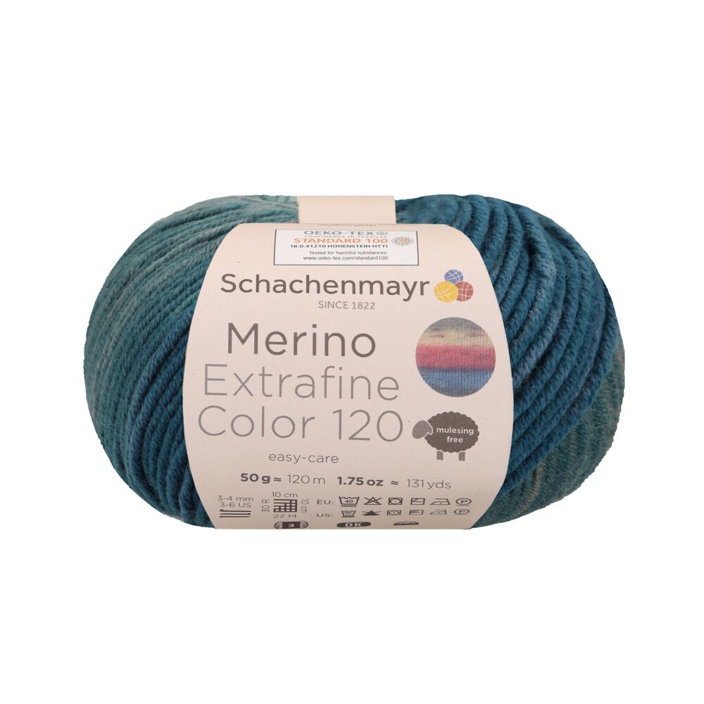 Merino Extrafine Color 120 /Schachenmayr/ 50g #00474 "Smaragda krāsa"