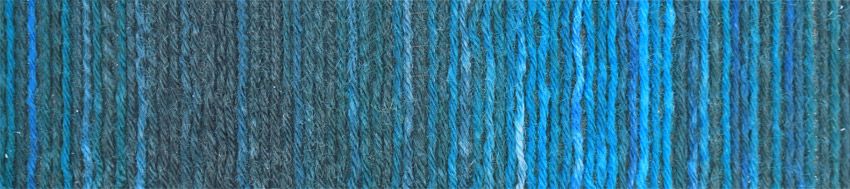 Wunderklecks /Schoppel/ 100g #2147 "Zils šķidrums" 4-diegu zeķu dzija, ar bioloģiski noārdāmu poliesteru