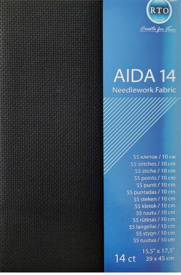 Canvas Aida 14ct, 39 x 45 cm "Black"/RTO