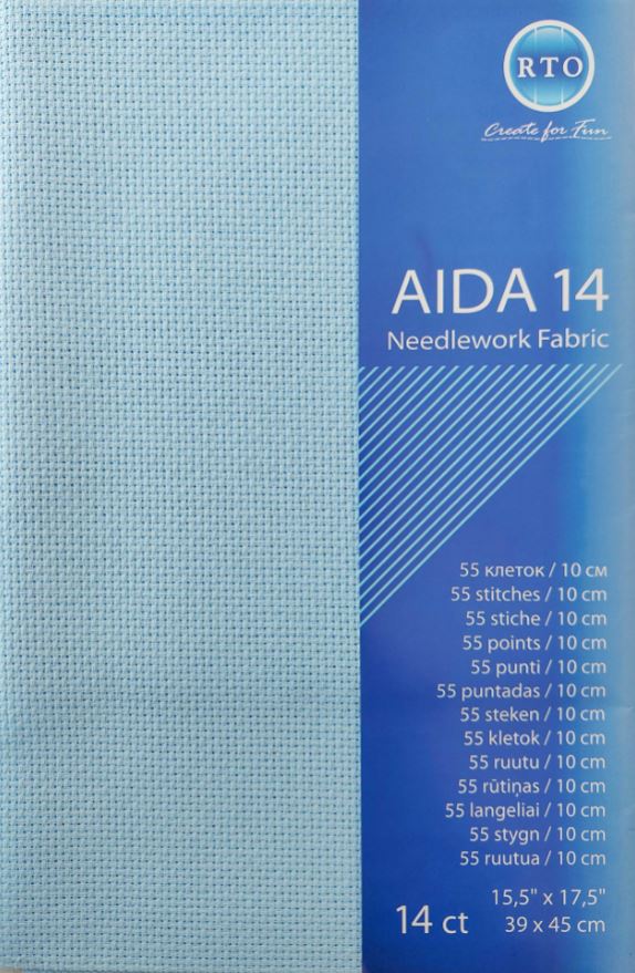 Canvas Aida 14ct, 39 x 45 cm "Light blue"/RTO