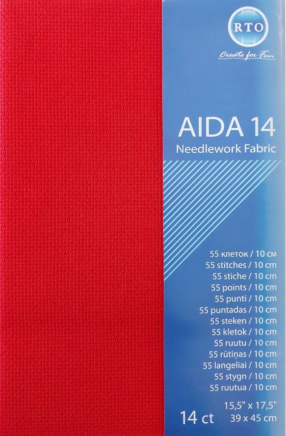 Canvas Aida 14ct, 39 x 45 cm "Red"/RTO