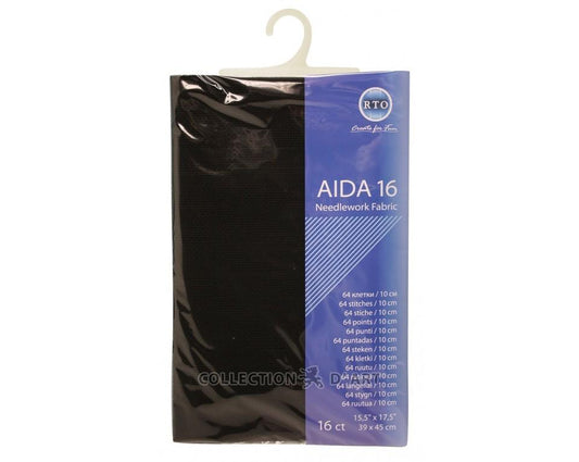 Canvas Aida 16ct, 39 x 45 cm "Black"/RTO