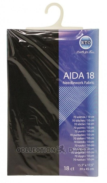 Canvas Aida 18ct, 39 x 45 cm "Black"/RTO