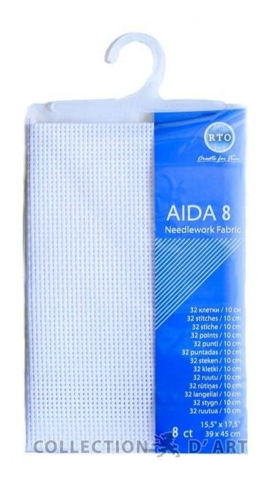 Canvas Aida 8ct, 39 x 45 cm "White"/RTO