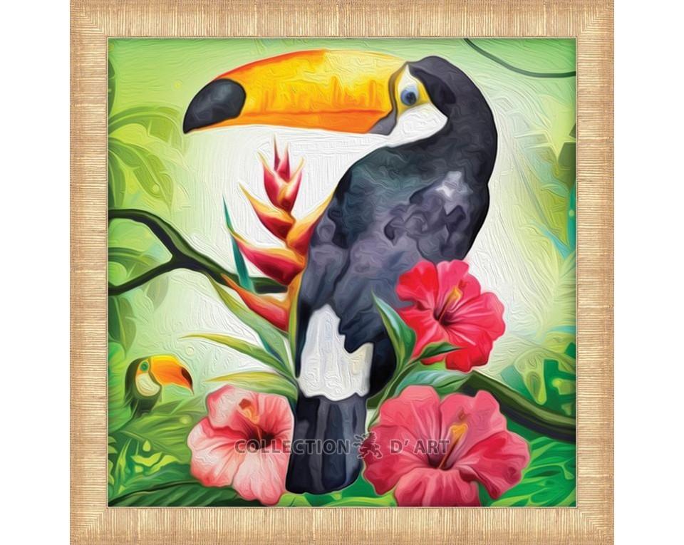 Exotic toucan - diamond embroidery kit /Mosfa/ 20x20 cm