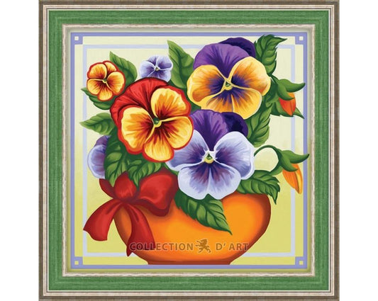 Widows in a flower pot - diamond embroidery kit /Mosfa/ 15x15 cm