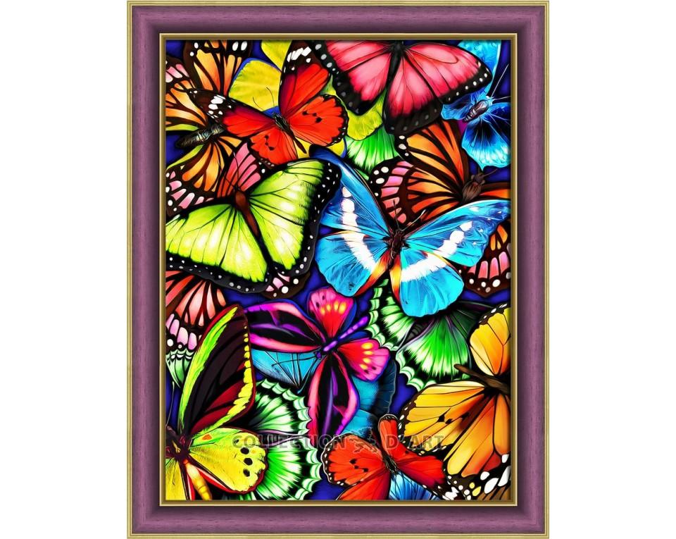 Spilgtais tauriņš- dimantu izšūšanas komplekts /Mosfa/ 30x40 cm