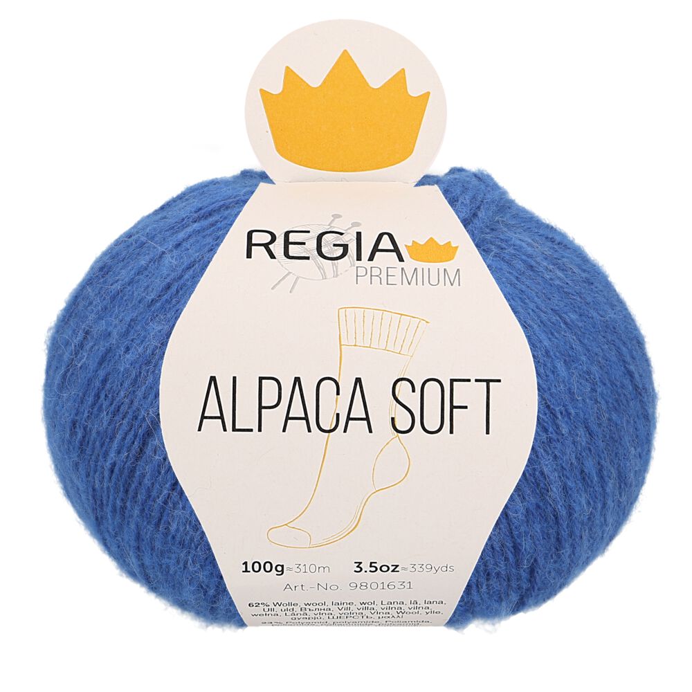 Regia Premium 4-diegu Alpaca Soft 100g #00051 "Džinsu zils"