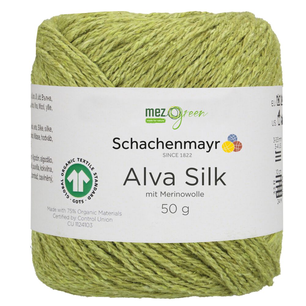 Alva Silk /Schachenmayr/ 50g #00070 "Ābolu zaļš"
