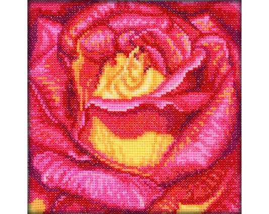 Red rose - embroidery kit /RTO/ 12 x 12 cm