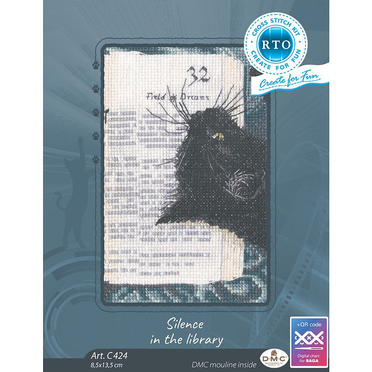Silence in the Library - embroidery kit /RTO/ 8.5 x 13.5 cm
