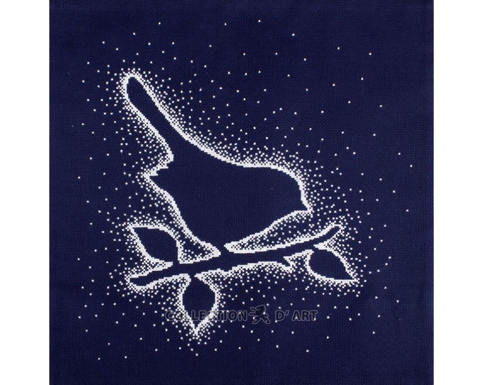 Silver Snow. Bird - embroidery kit /RTO/ 40 x 40 cm
