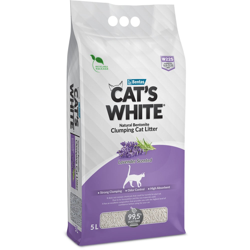 Cementējošie pakaiši kaķiem ar lavandas smaržu 5 L /CAT'S WHITE