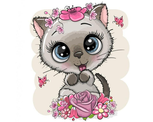 Flowers for You - diamond embroidery kit with cardboard base /Collection d' Art/ 20x29 cm