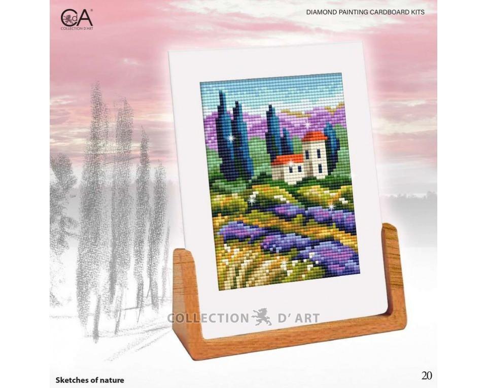 Looduse visand "väli" - teemanttikandi komplekt papist alusega /Collection d' Art/ 12x17 cm