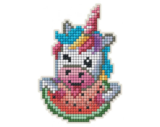 "Be Happy" Unicorn - Diamond Embroidery Kit Magnet/Collection d' Art/ 8x11.5 cm