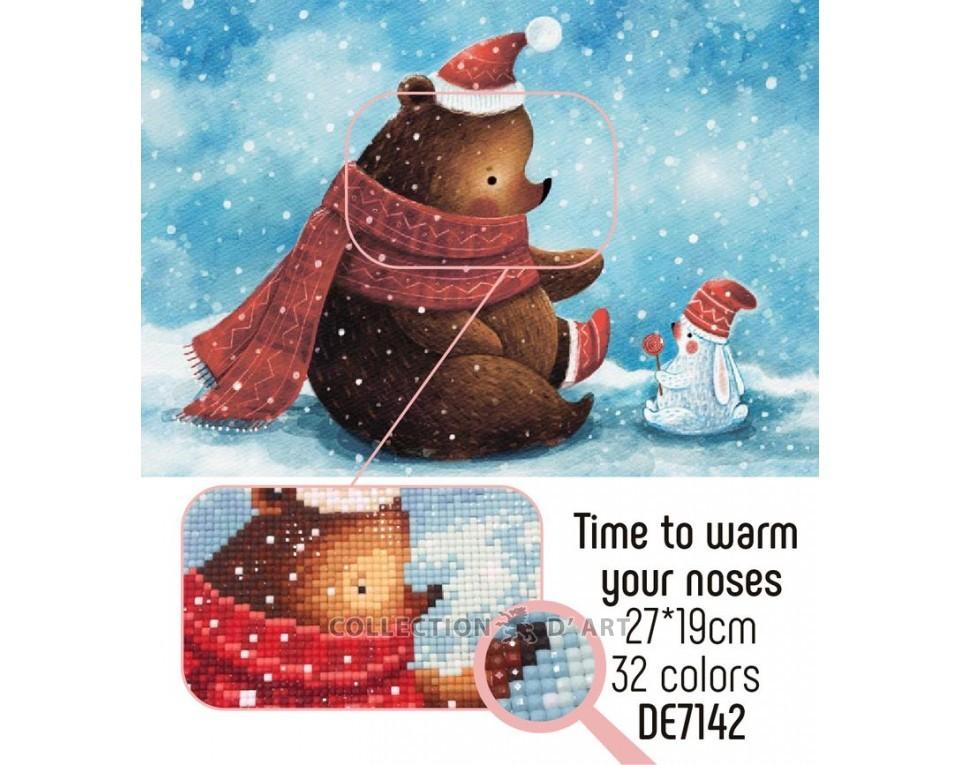 Time to warm up your noses - diamond embroidery kit /Collection d' Art/ 27x19 cm